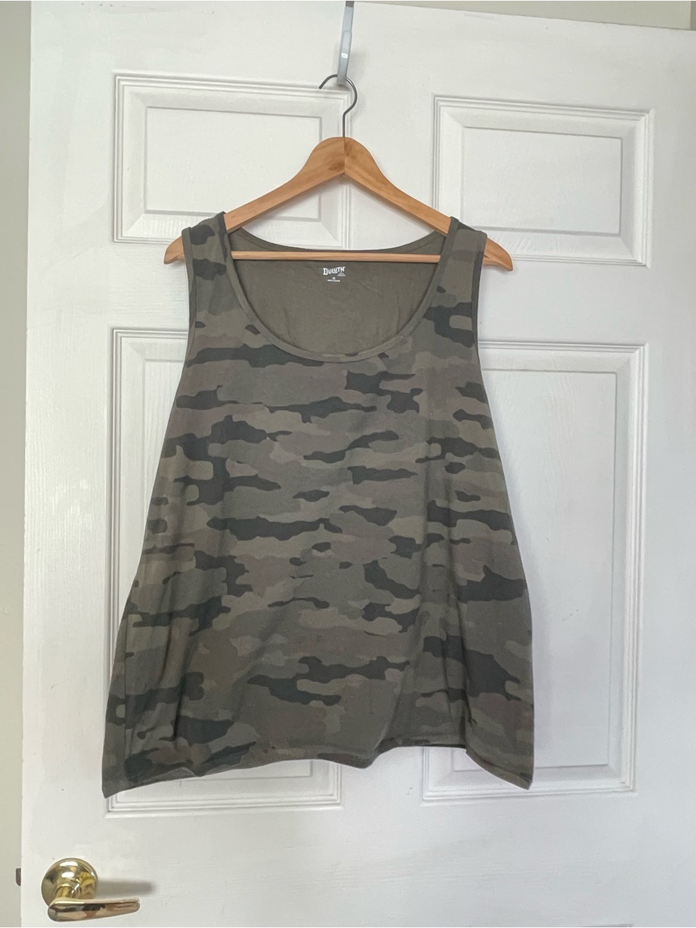 Duluth Trading Co Olive and Dark Gray Camo Tank